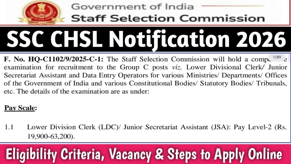 SSC CHSL Notification 2026