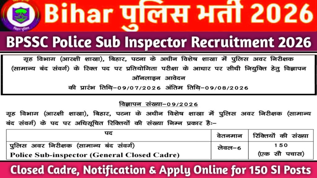 BPSSC Police Sub Inspector Recruitment 2026